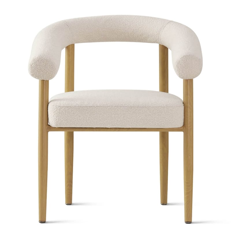 Fabric Arm Chair In Beige (Set of 4)