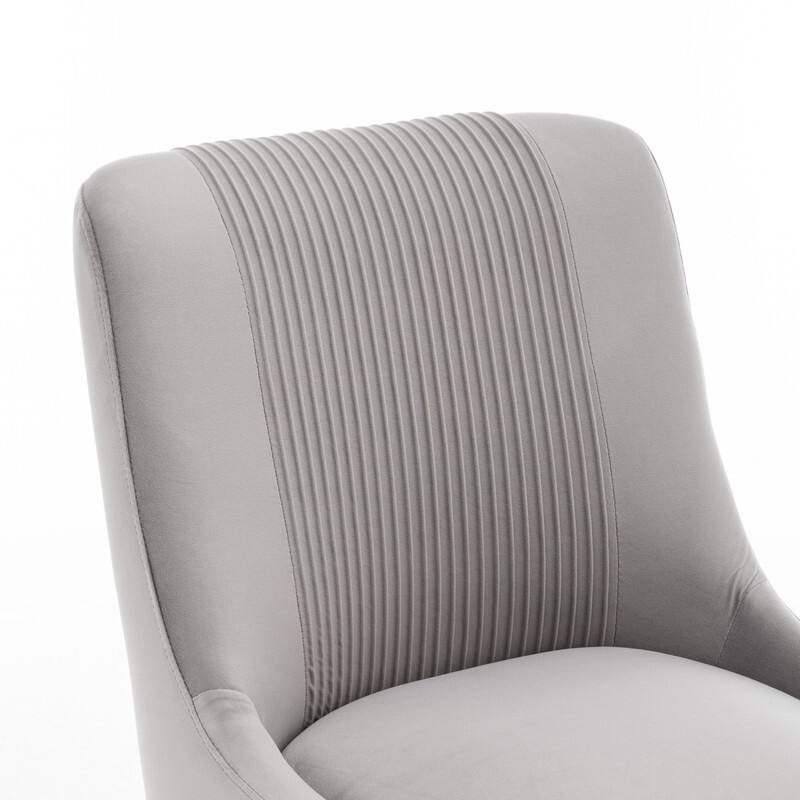 Modern Contempoary Velvet Dining Chair Set of 2 with Metal Frame Legs and Back Pull