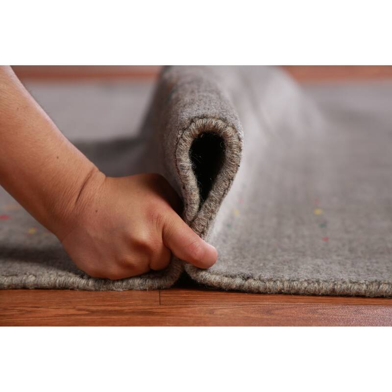 Hand Knotted Oriental 100% Wool Carpet Tribal Tribal Greys & Charcoal Gabbeh Area Rug - 12' 4'' X 8' 11''