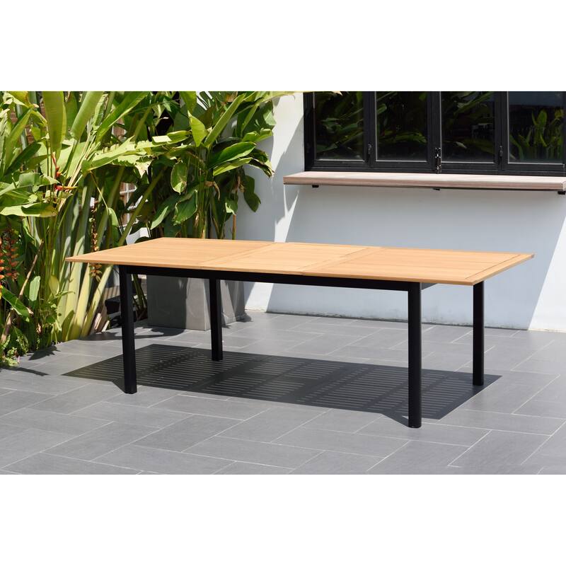 LifestyleGarden 9pc FSC Certified Wood Outdoor Patio Extendable Dining Set