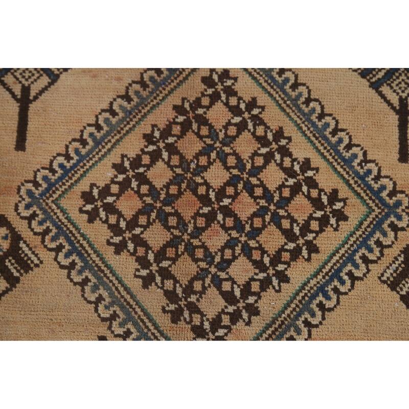 Geometric Bakhtiari Persian Vintage Rug Hand-Knotted Wool Carpet - 6'10"x 9'5"