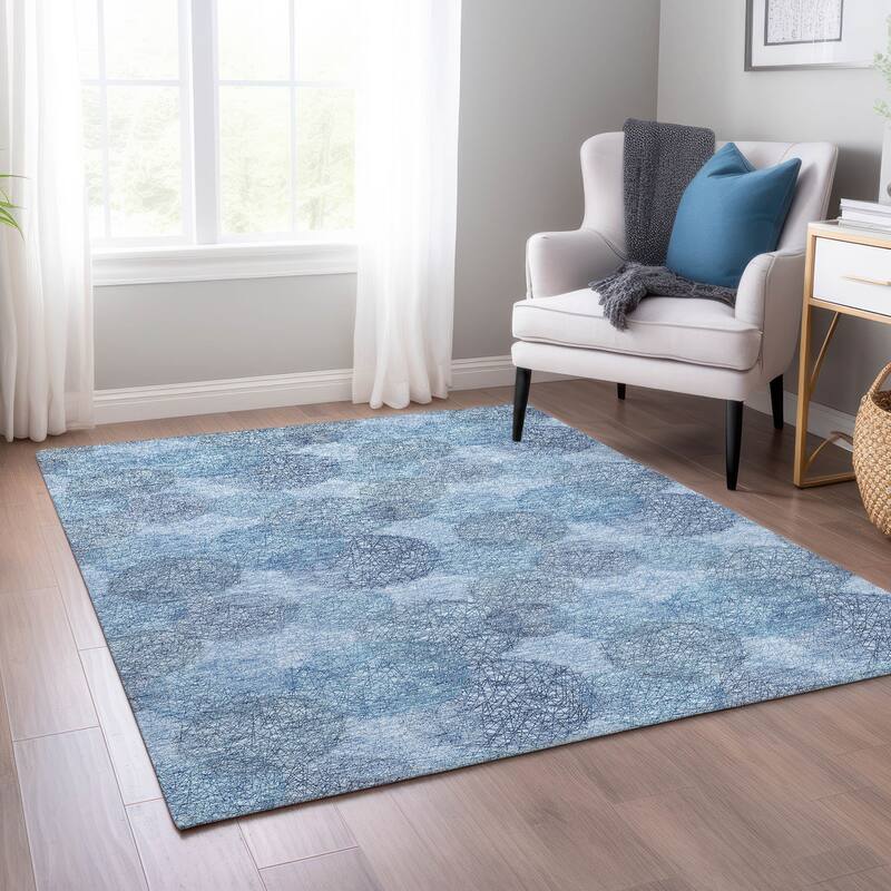 Machine Washable Indoor/ Outdoor Boho Sphere Chantille Rug