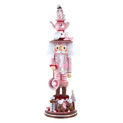 Kurt Adler 18-Inch Hollywood Nutcrackers Pink Tea Nutcracker