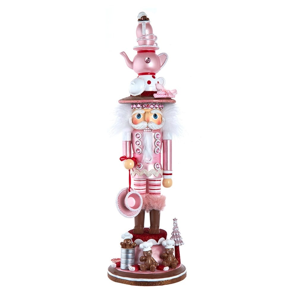 Kurt Adler 18-Inch Hollywood Nutcrackers Pink Tea Nutcracker