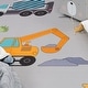 preview thumbnail 2 of 6, Kids Rug for Nursery Construction Site Play Mat Cranes Trucks in Grey