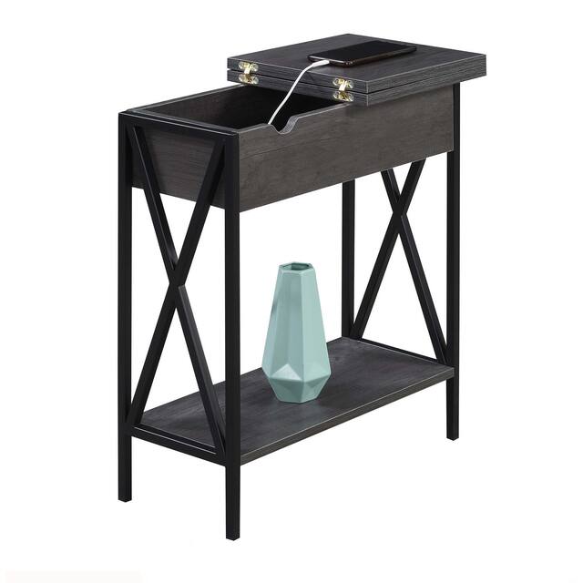 Carbon Loft Ehrlich Flip-top End Table with Charging Station