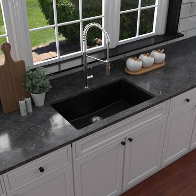 Karran Undermount 32.5 in. Large Single Bowl Quartz Kitchen Sink