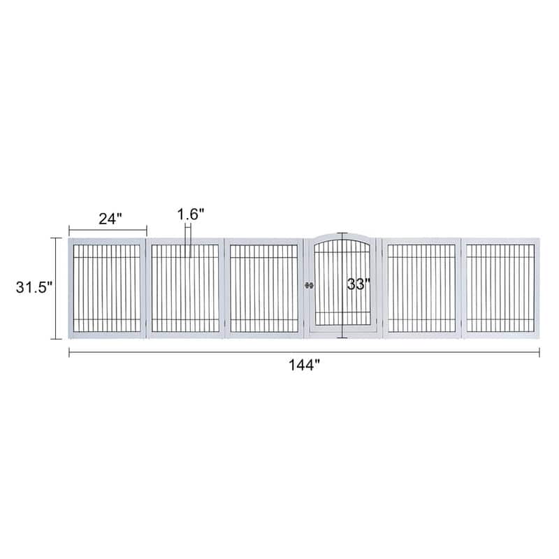 Unipaws Pet Playpen for Dogs, Freestanding 6 Panels Dog Gate
