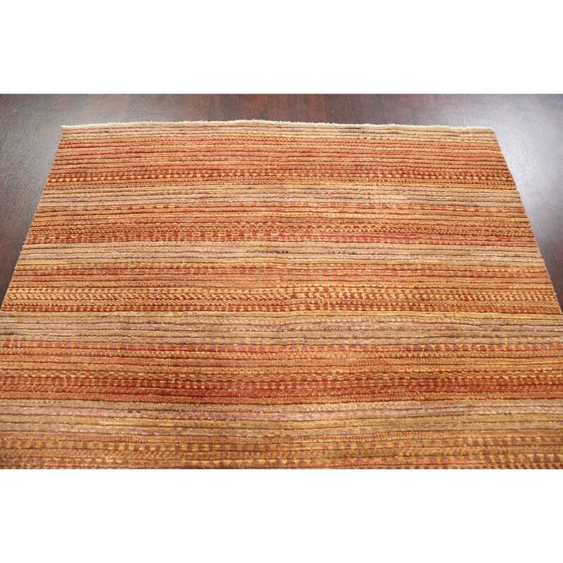 Striped Gabbeh Kashkoli Oriental Wool Area Rug Handmade Bedroom Carpet - 6'0" x 8'10"