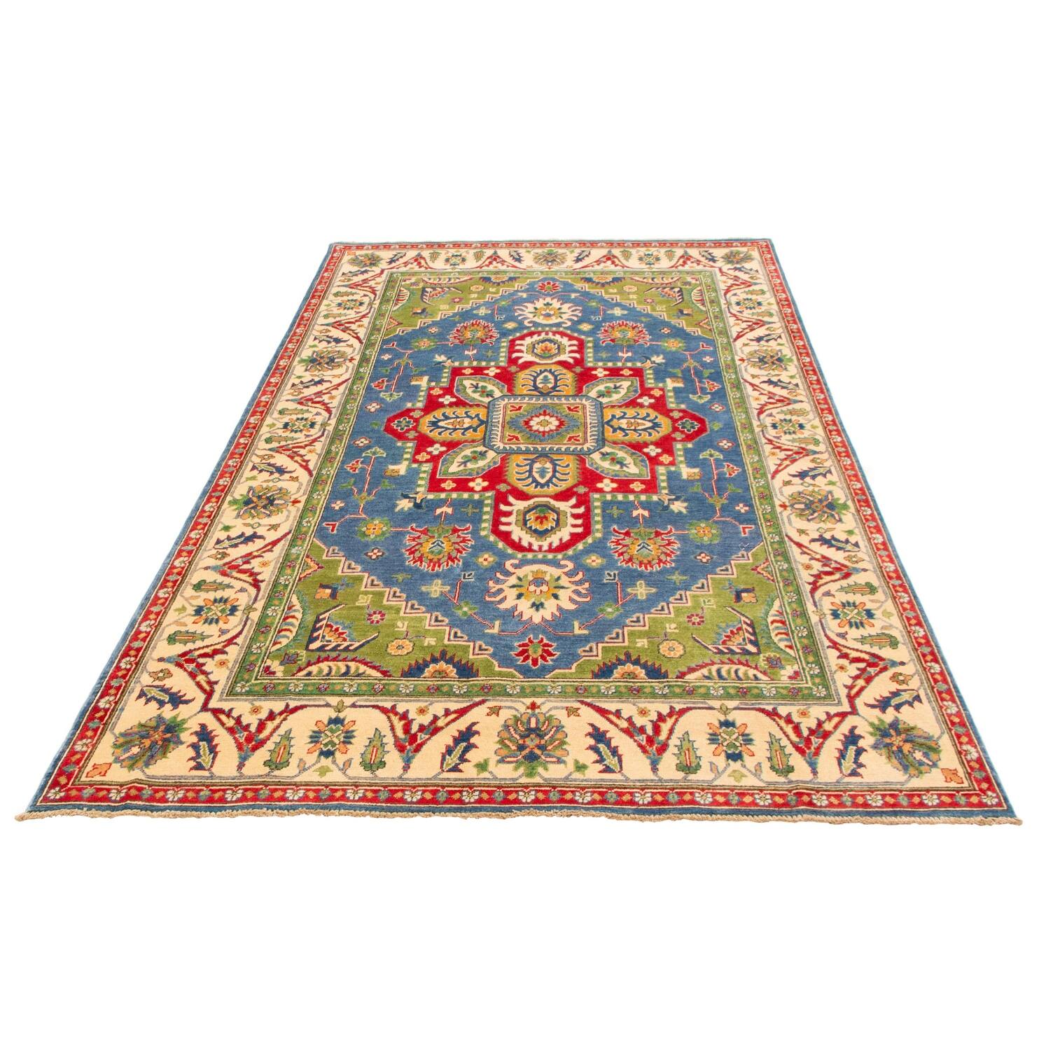 ECARPETGALLERY Handknotted Finest Ghazni Dark Blue Wool Rug 6'8 x 9