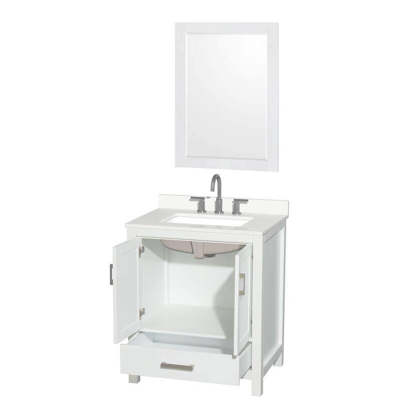 Wyndham Collection WCS141430S-QTZ-US3M24 Sheffield 30" Free Standing