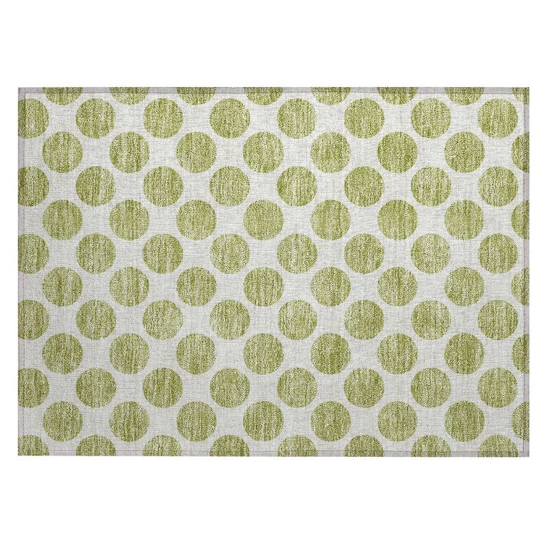 Machine Washable Indoor/ Outdoor Polka Dots Chantille Rug
