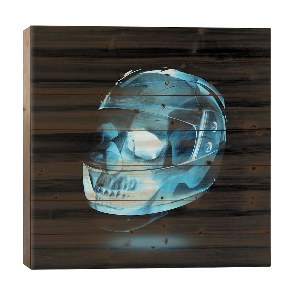 Let's Ride Skull Print On Wood by 5by5collective - Multi-Color