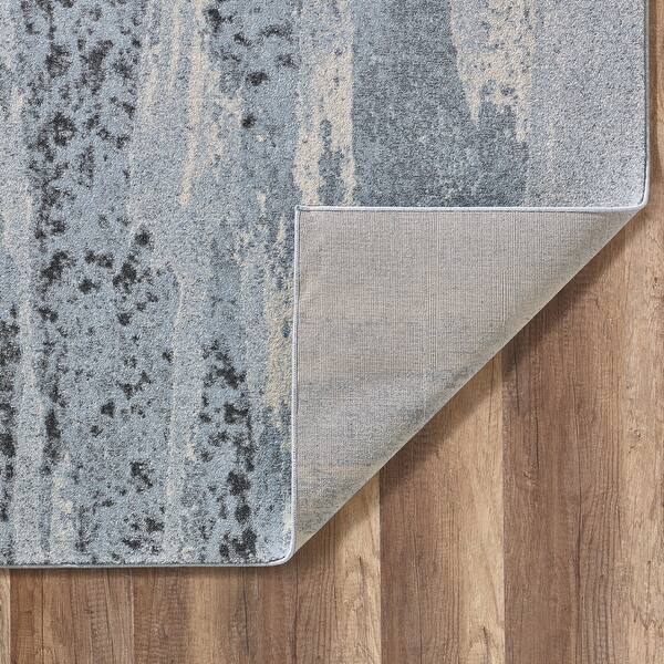 Blue Gray Abstract Rug 3' x 5' Blue Gray Abstract Mist Modern Area Rug - 3' x 5' - Bed Bath ...
