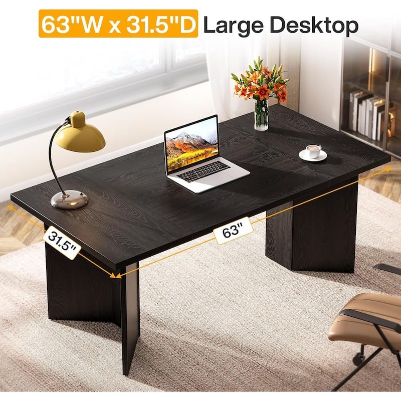 63 Inches Large Executive Office Desk Computer Table for Home Office