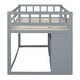 preview thumbnail 14 of 14, Stylish & Fun Design Low Loft Bed with Shelves, Drawers, Desk and Blackboard, Twin Size, Grey