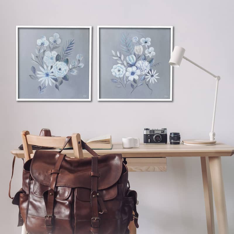 Stupell Delicate Flower Bunches Framed Giclee Art Design By Marilyn Dunlap (Set of 2)