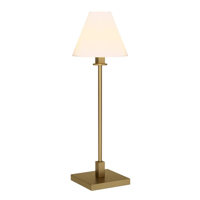 28 Inch Metal Candlestick Table Lamp with White Cone Shade
