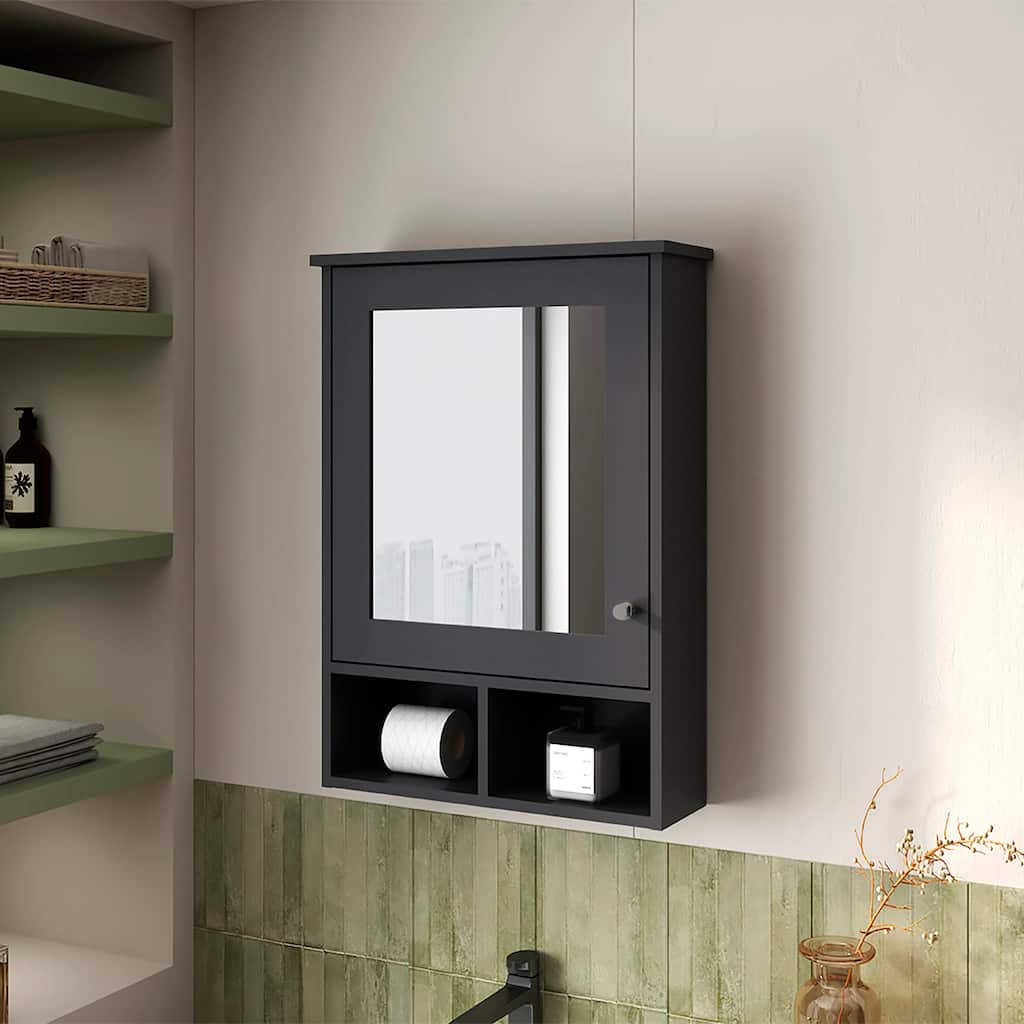Bathroom Medicine Cabinet with Mirror and Adjustable Shelves Storage