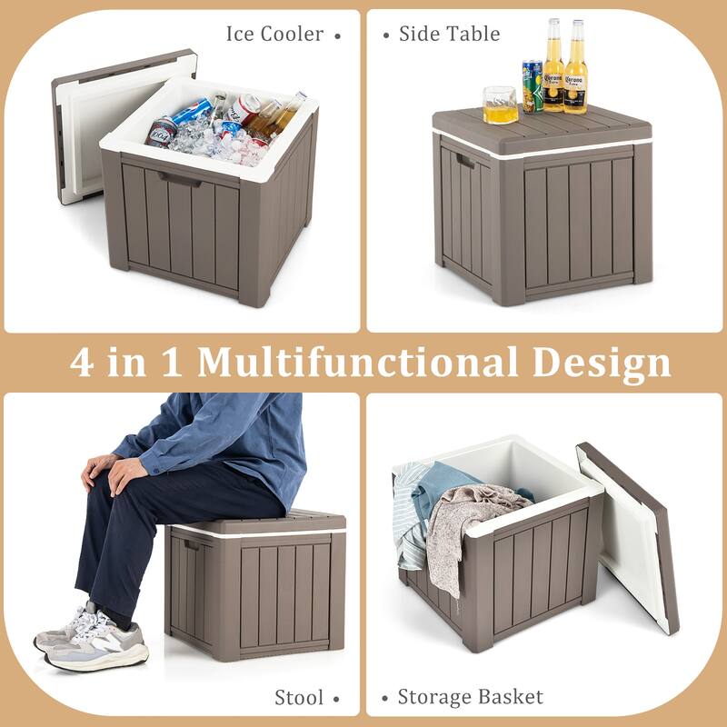 Costway 10 Gallon Ice Cooler w/ Built-in Handles and Detachable Lid - See Details