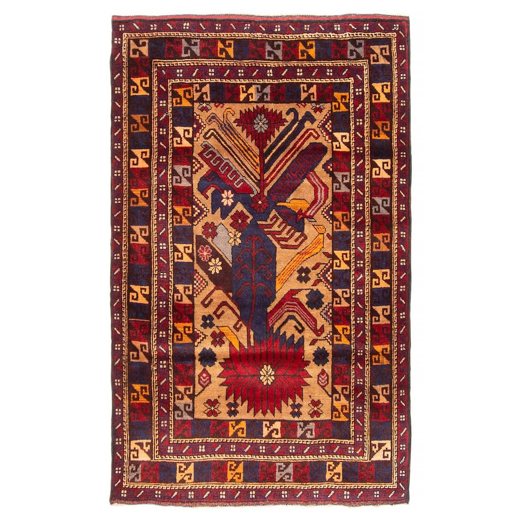 Teimani Tan Rug 2'10" x 4'7" - 2'10 x 4'7