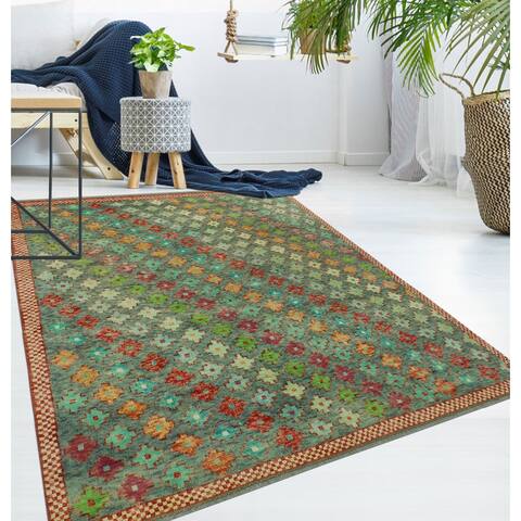 Noori Rug Balochi Gage Grey/Green Rug - 5'0" x 6'5"