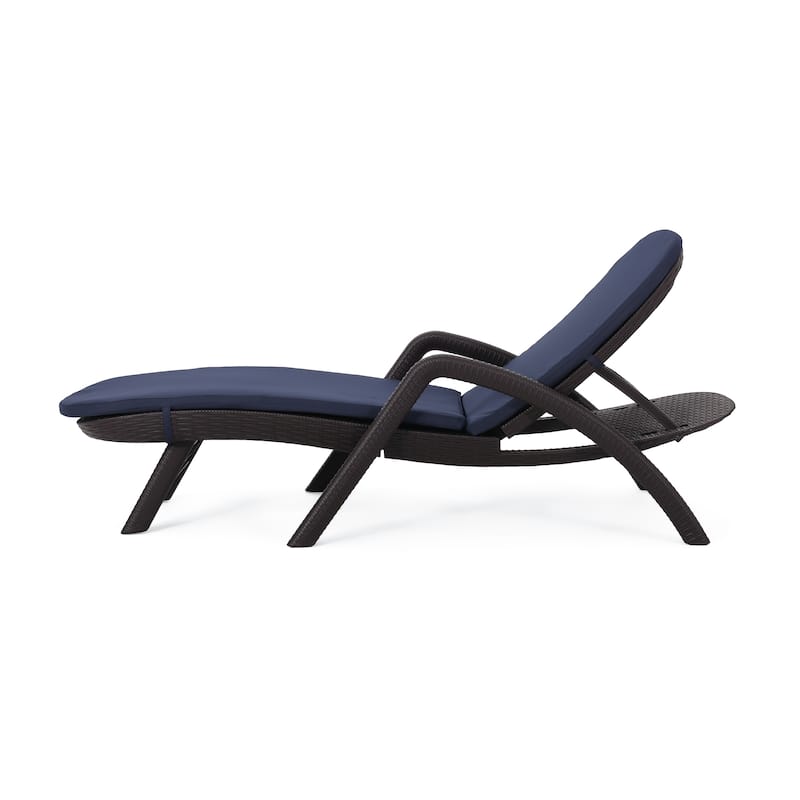 Outdoor Chaise Lounge Chair Ergonomic Armchair with Cushion for Poolside Patio Garden