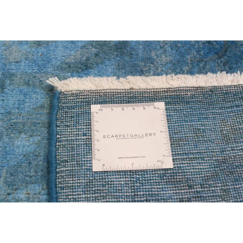 ECARPETGALLERY Hand-knotted Vibrance Blue Wool Rug - 6'1 x 8'9