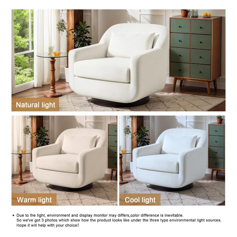 Miles Chenille Scandinavian Swivel Lounge Armchair