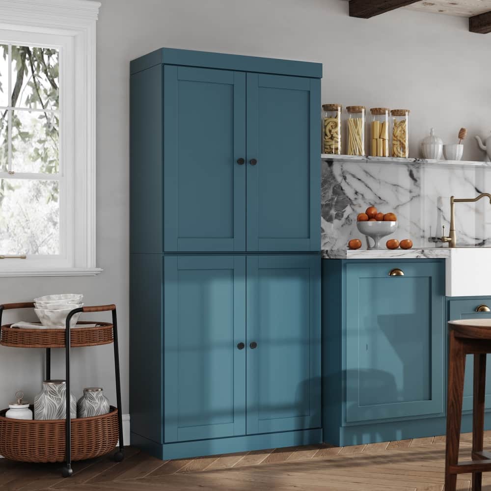 Palace Imports 100% Solid Wood Pantry Cabinet, Shaker Doors, Adjustable Shelves, 32" Wide, 71.5" Tall