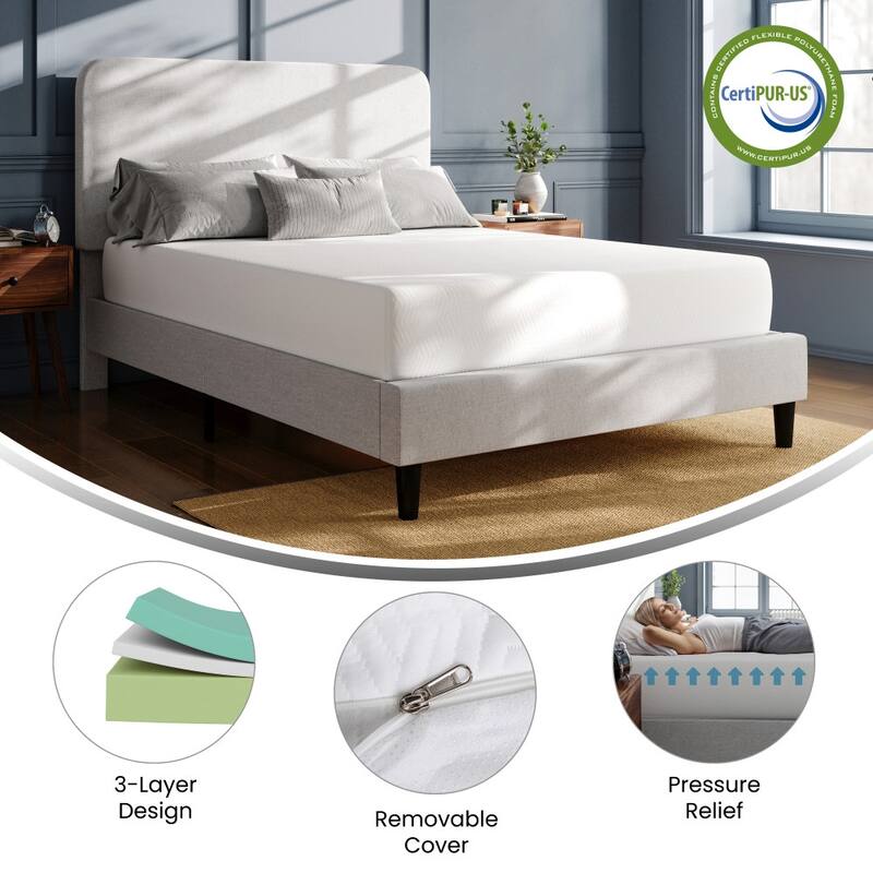 Green Tea Cooling Gel 3-Layer Memory Foam Mattress in a Box