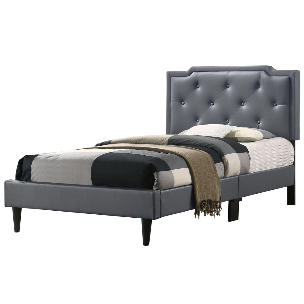 Deb Transitional Tufted Upholstered Panel Bed