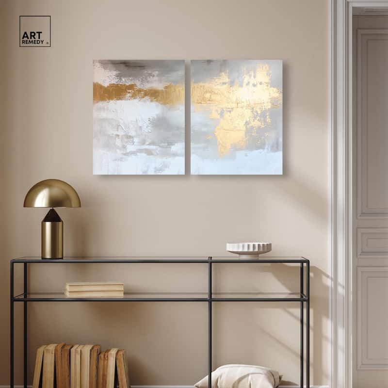 Golden Glaze I Canvas Set of 2 by Art Remedy, Gallery Wrapped