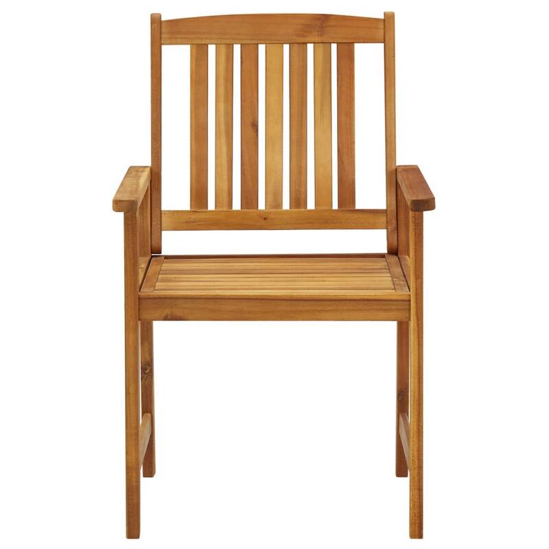 Blaire Outdoor Accent Chairs, Set of 2, Acacia Wood, Cream Cushions