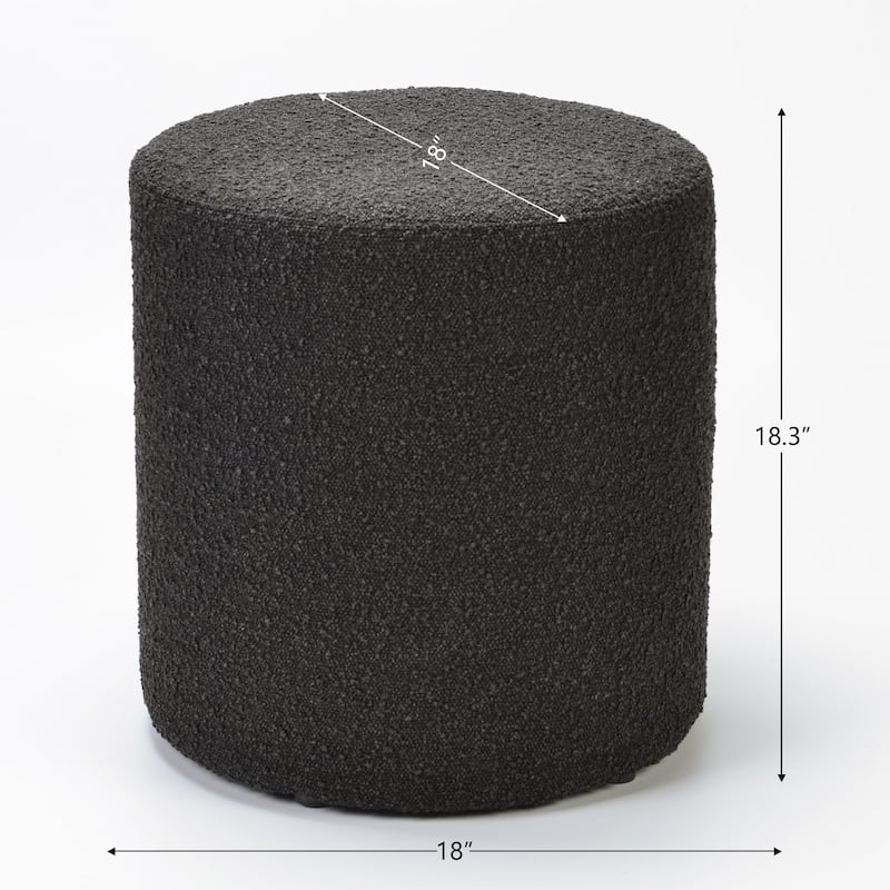 KINWELL Round Upholstered Pouf Ottoman Footrest