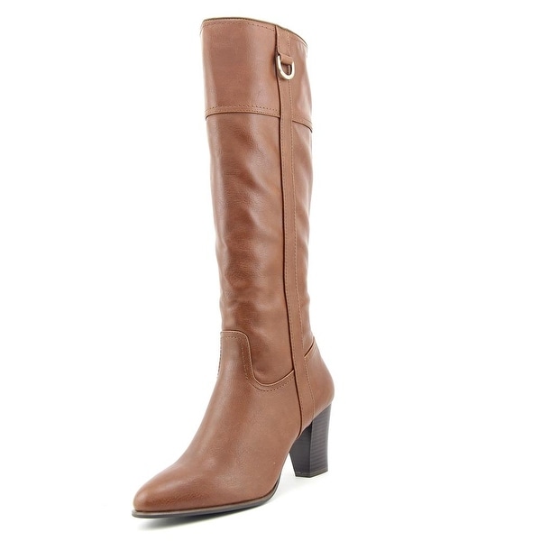 Alfani Carcha Women Round Toe Leather Brown Knee High Boot