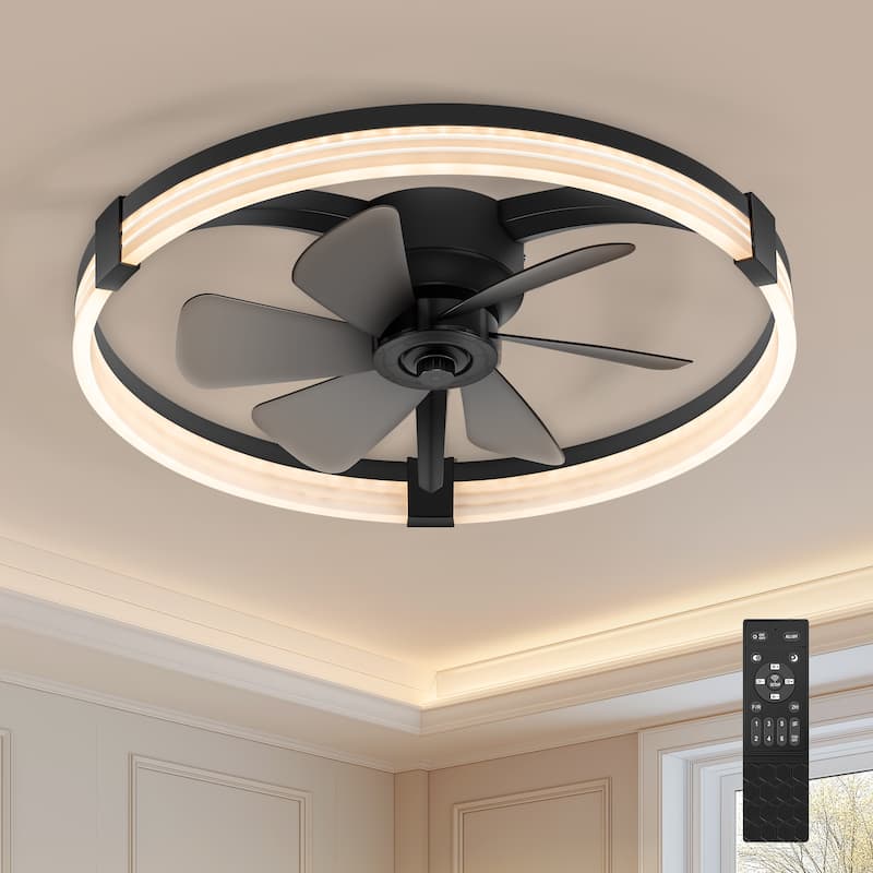 20"/23" Low Profile Dimmable Smart Ceiling Fan with Lights and Remote(6/7 ABS Blades)