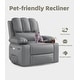 preview thumbnail 56 of 73, Oversized power recliner with heat, massage, 360 degrees swivel, and cup holder.