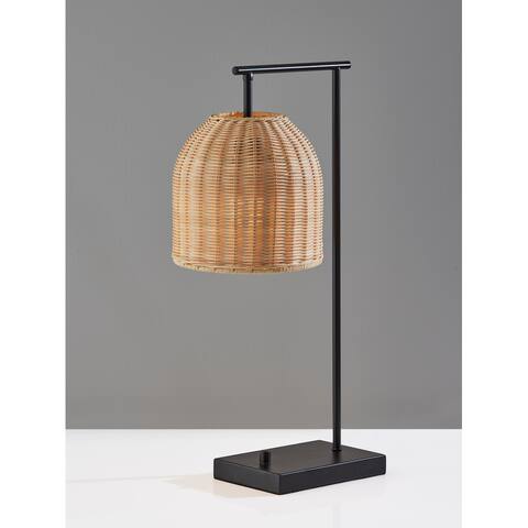 Bahama Antiqued Bronze and Rattan Table Lamp