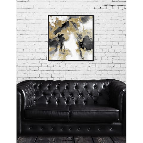 Oliver Gal 'Explosive Shade White and Gold' Abstract Framed Wall Art