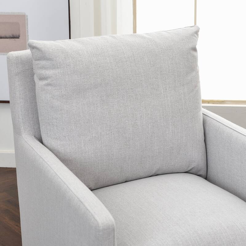 KINWELL 25" Performance Fabric Upholstered Rolling Dining Armchair