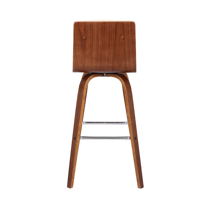 HomeRoots 30" Cream and Brown Fabric and Iron Low Back Bar Height Swivel Bar Chair