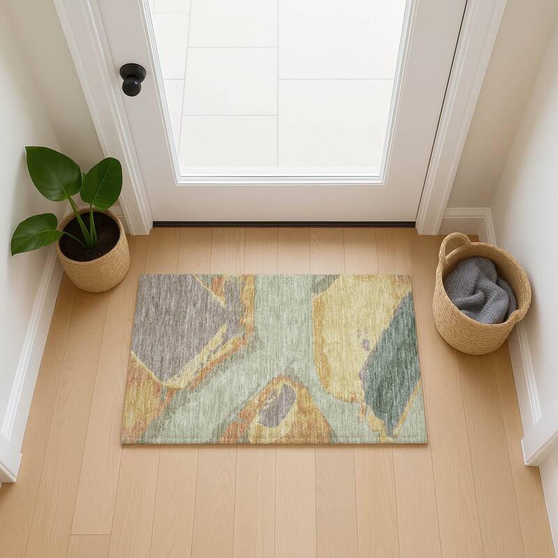 Machine Washable Indoor/ Outdoor Modern Cheney Chantille Rug