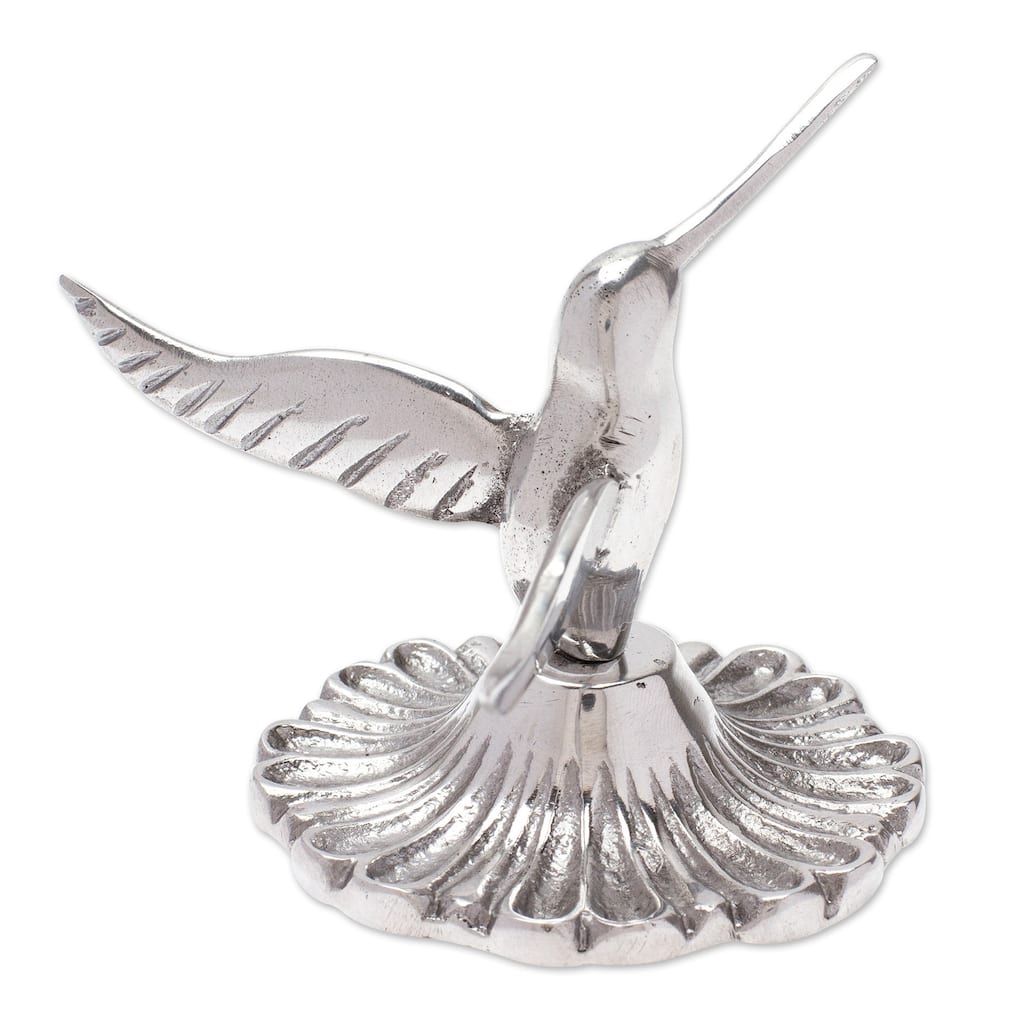 Novica Handmade Heavenly Hummingbird Pewter Ring Holder