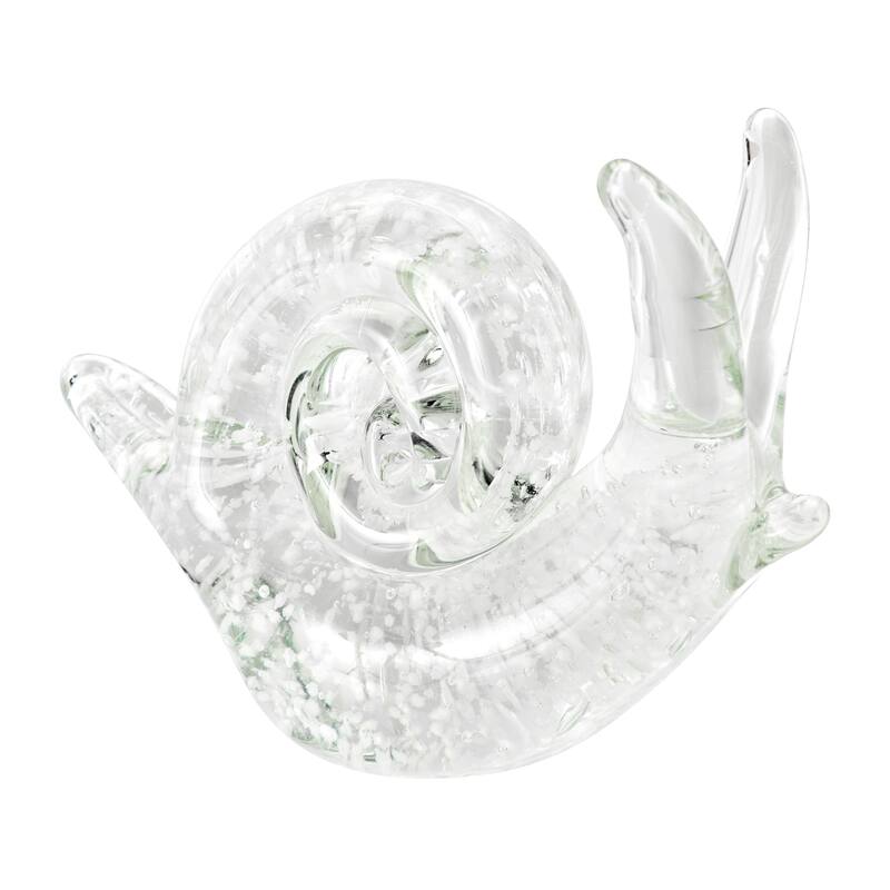 Glowing Snail Glass Sculpture Figure - 5.75" - Clear