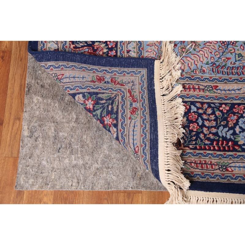 Vegetable Dye Blue Kerman Chinese Area Rug Hand-Knotted Wool Carpet - 7'0"x 10'0"