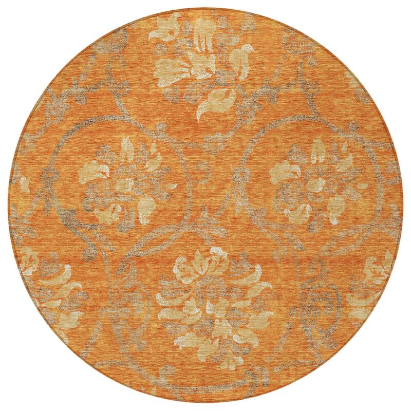 HomeRoots Floral Traditional Rectangle Outdoor Rug