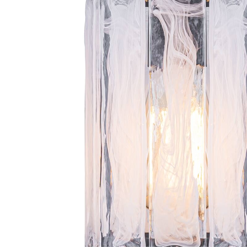 Cloudy White Glass Black Pendant Lighting Modern for Kitchen Island