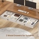preview thumbnail 111 of 156, Farmhouse Executive L Shaped Desk Home Office Desk with Drawers and Storage Cabinet & Power Outlet