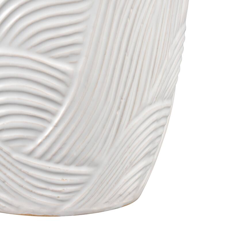 Elk Home Flynn Gloss White Earthenware 7 Inch Wide Vase